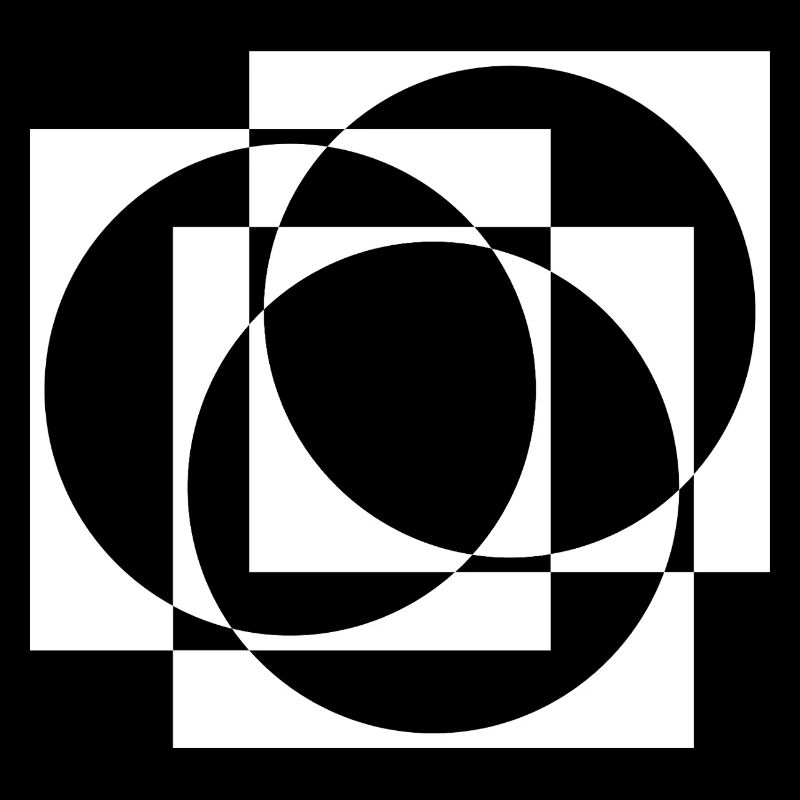 Geometric Circles and Squares Overlay