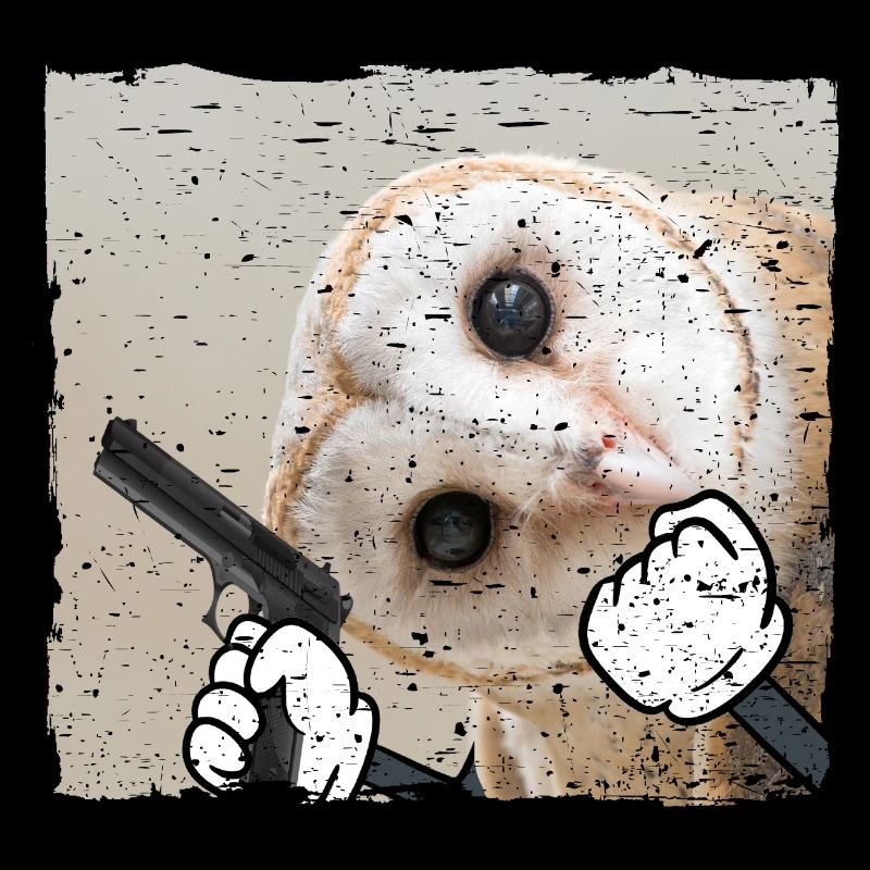 Eule bewaffnet Birds Vogel Gangster