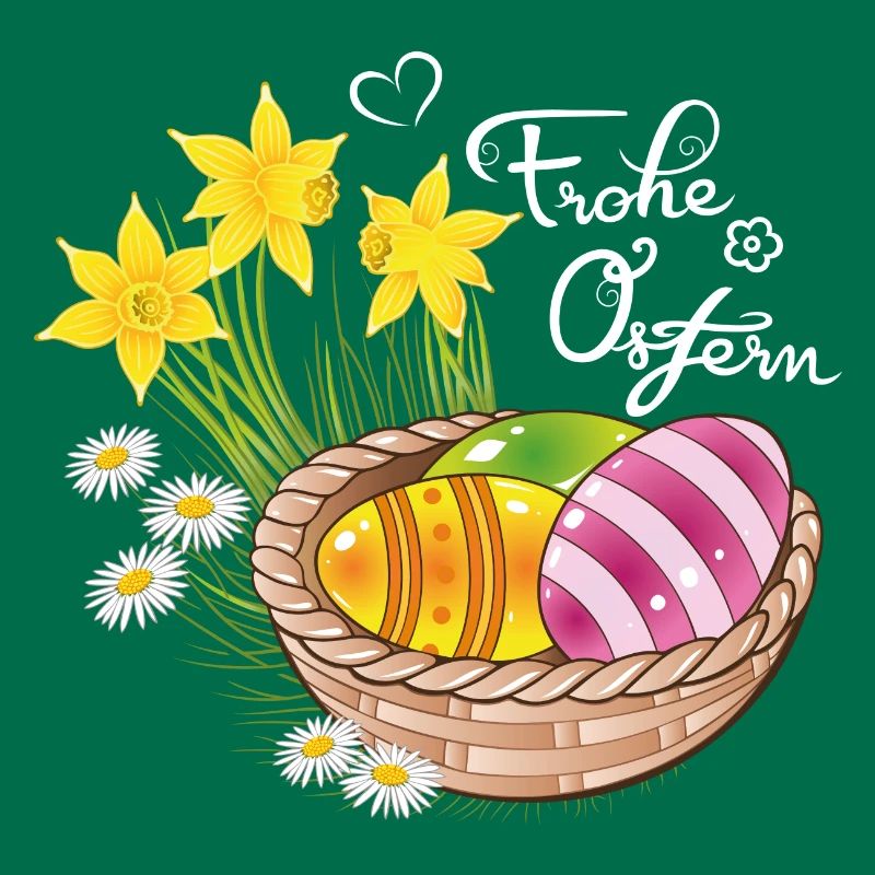 Happy Easter Easter basket Easter eggs Easter flowers eggs