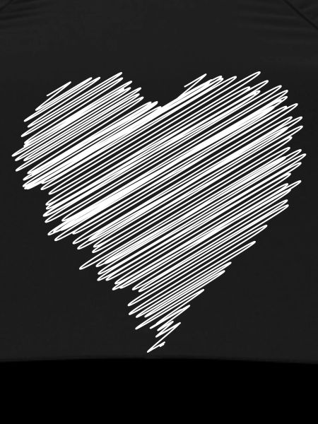White scribble love heart