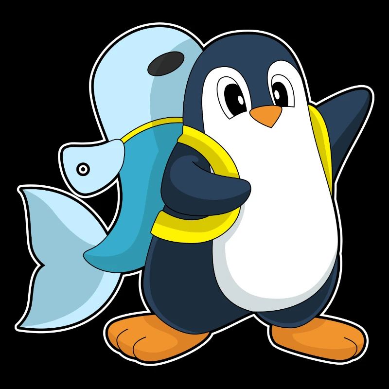 Pinguin Fisch Rucksack