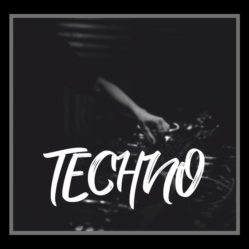 Energetic techno design with DJ motif