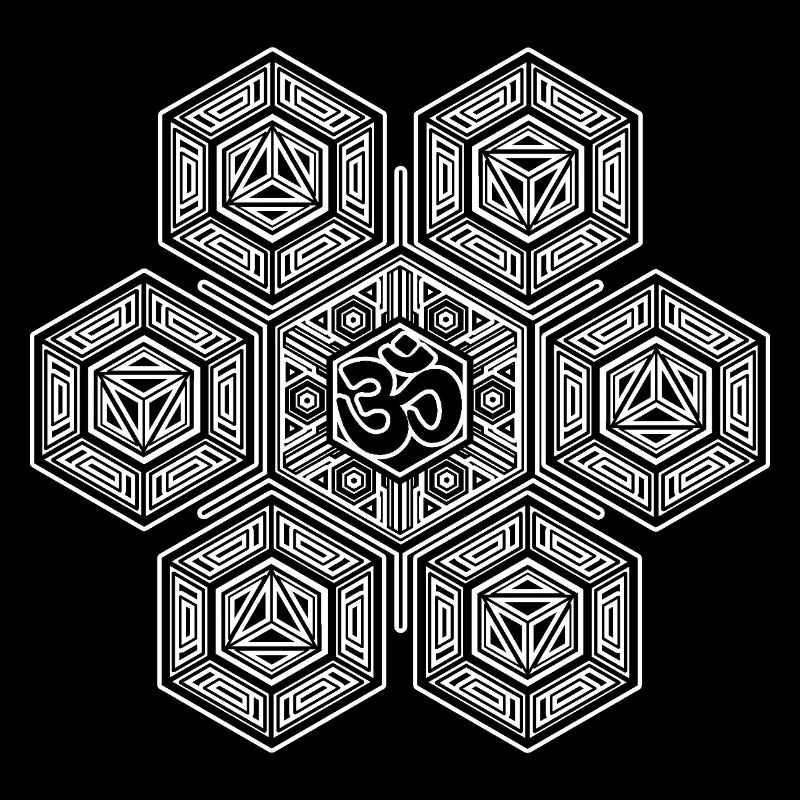 Om Heilige Geometrie Hexagon Mandala Aum Symbol 