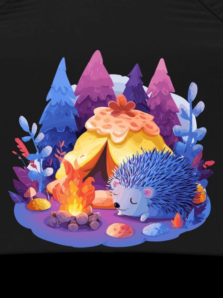 Sleeping hedgehog at the campfire
