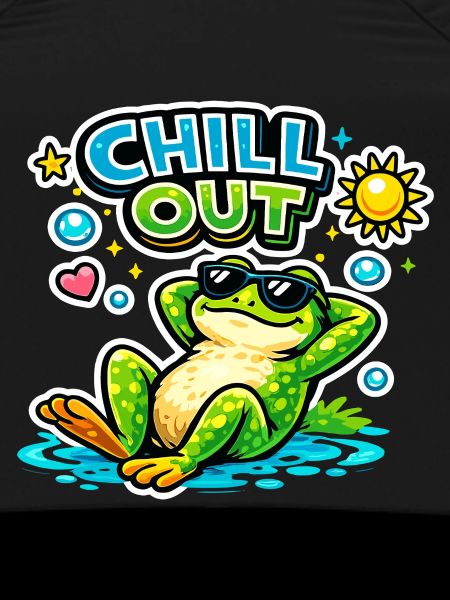 Chill frog by the pool