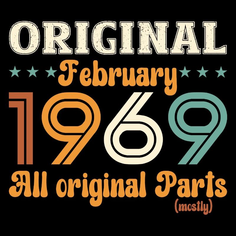 55e anniversaire Original Février Vintage 1969