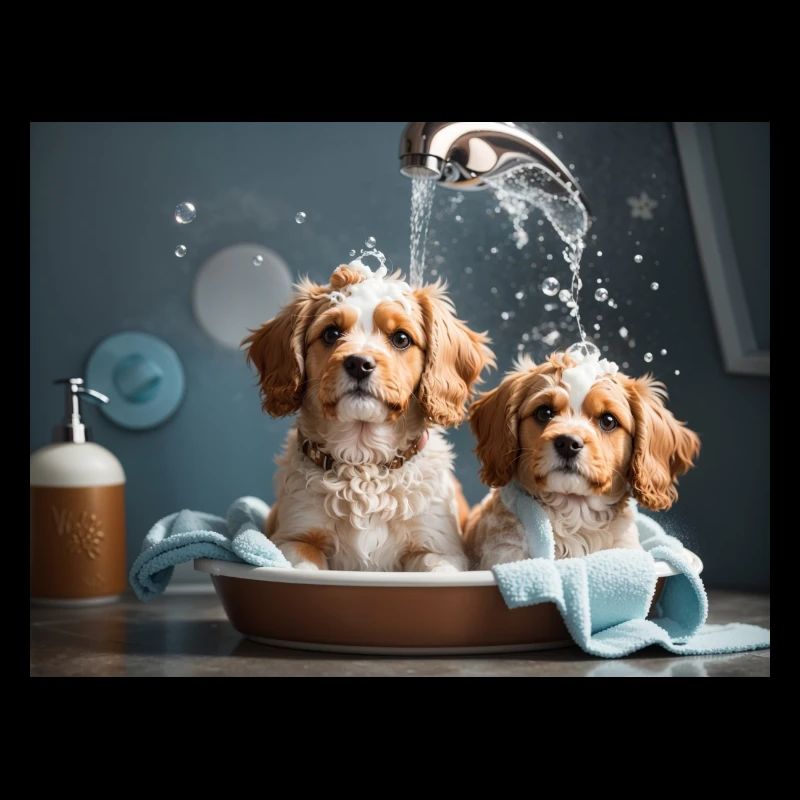 Dogs bathing