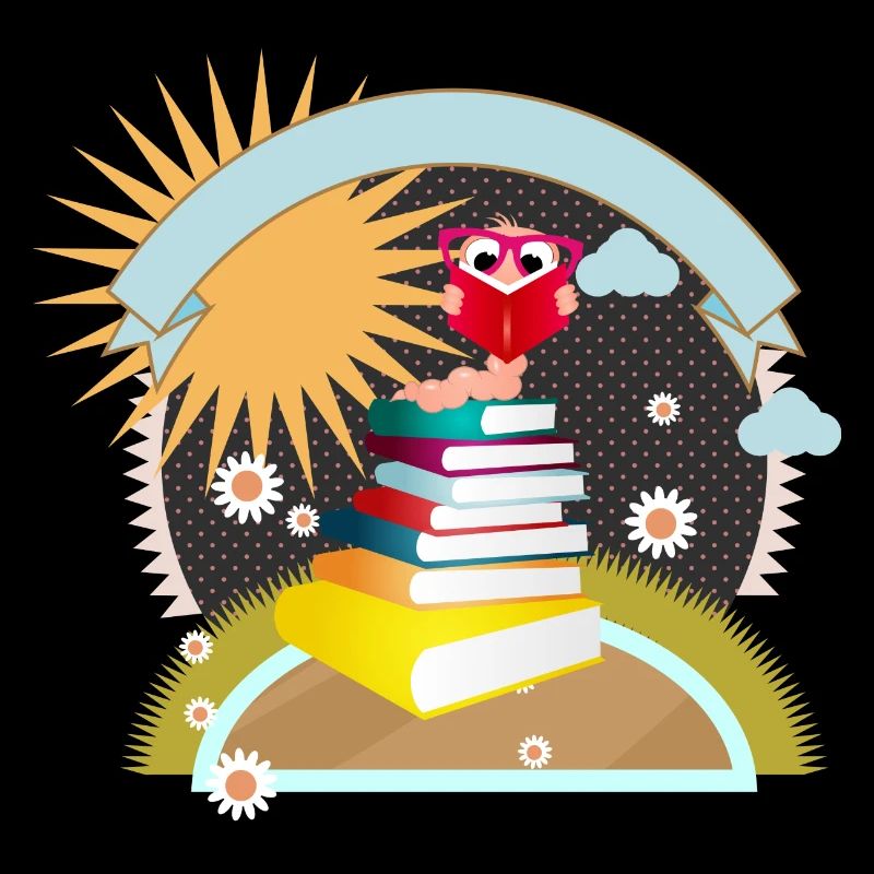 little bookworm with thirst for knowledge reads a book