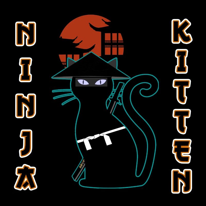 Ninja chat samouraï minou assassin minou miaou