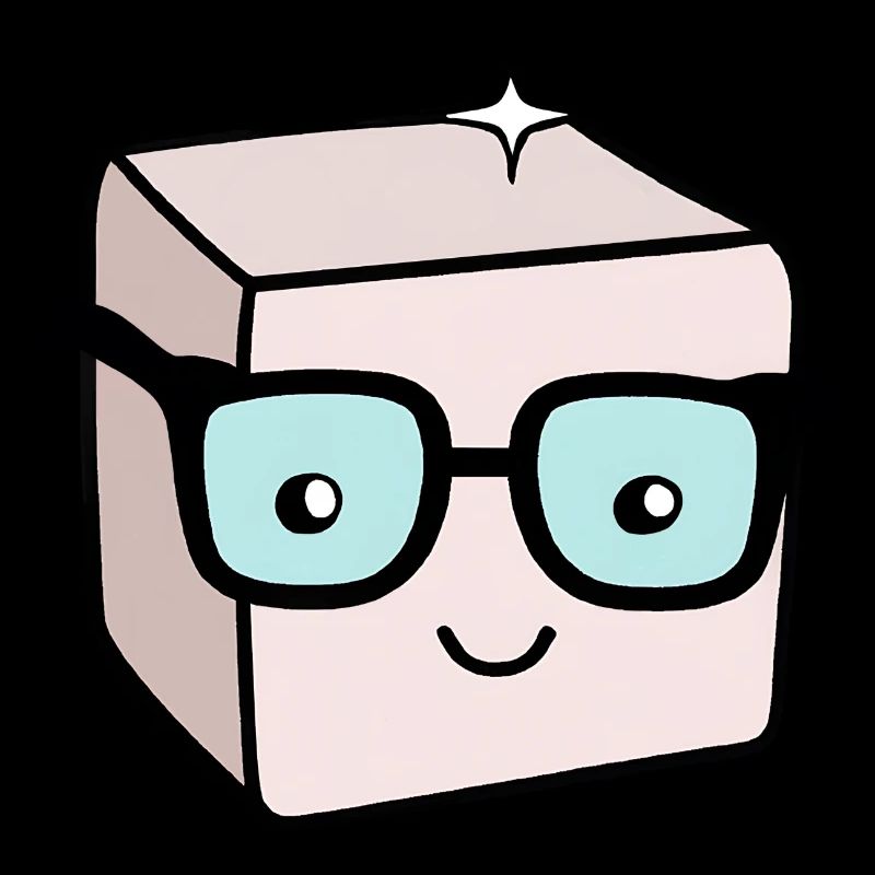 Nerd sugar cube with glasses