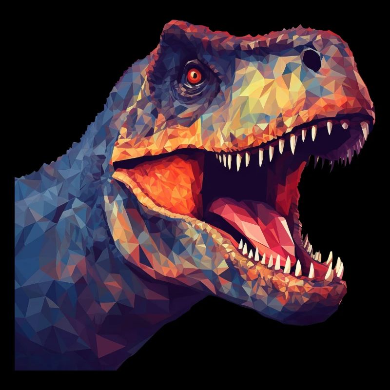 Dinosaurier T-Rex im Polygon-Stil