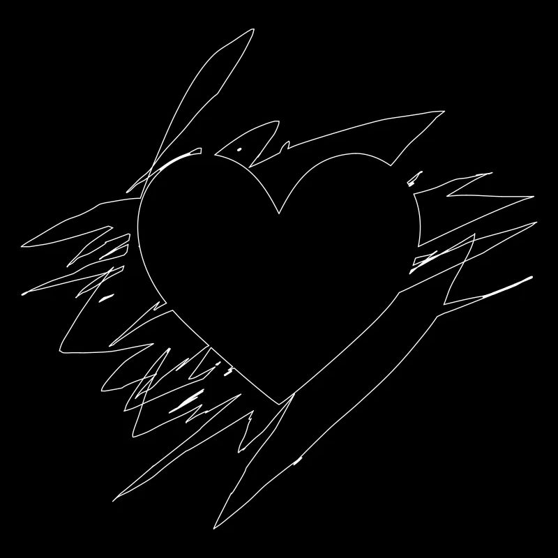 Doodle Heart Scribbled Lines