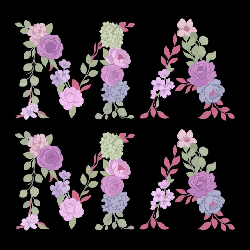 Mama Blumen Floral Schrift Beste Mutter Muttertag
