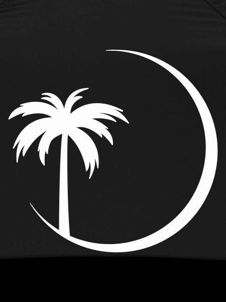 Palm tree in circle silhouette