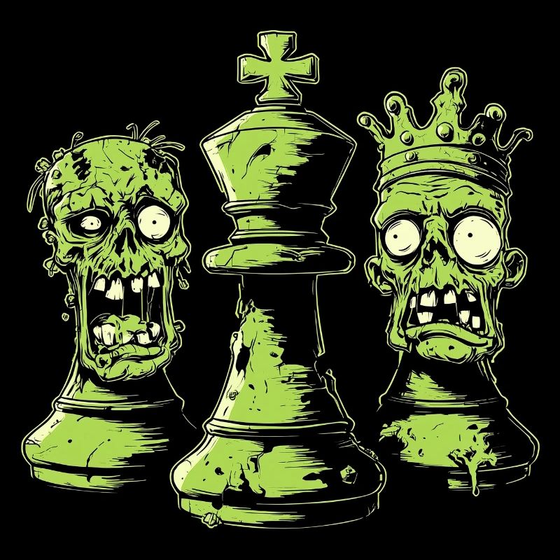 Cadeau de figurines zombies d’échecs pour hommes