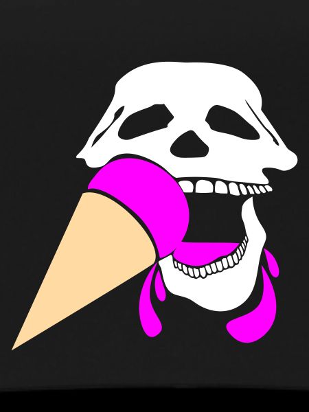 Skull with ice cream