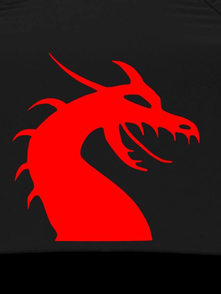 Red dragon head silhouette