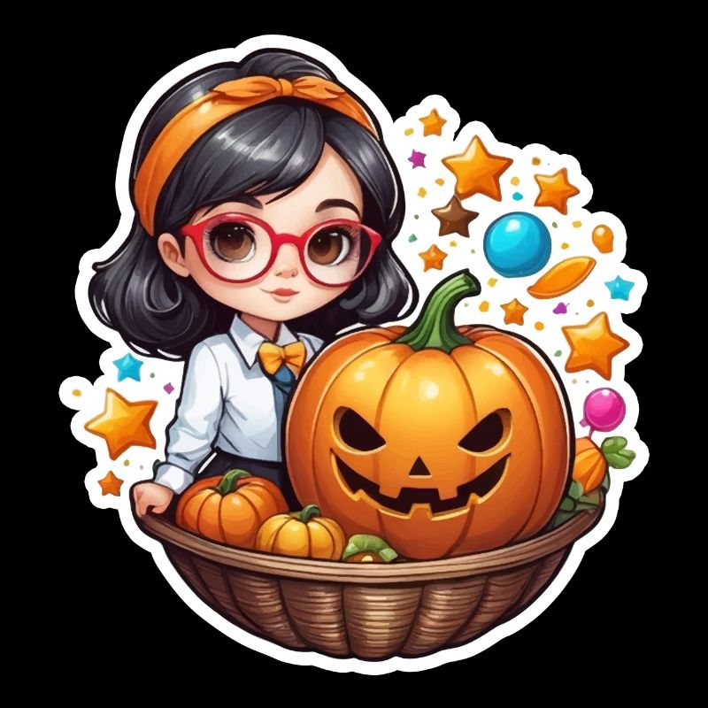 Filles Halloween Citrouille Panier