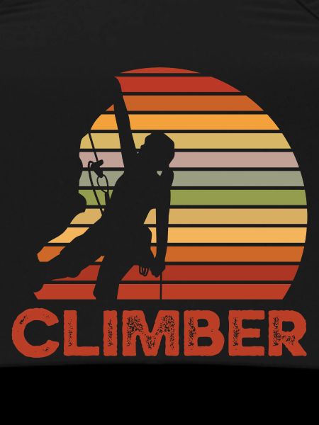 Retro Sunset Climber Silhouette