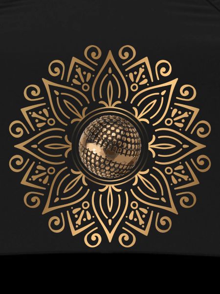Goldenes Mandala mit Boulekugel