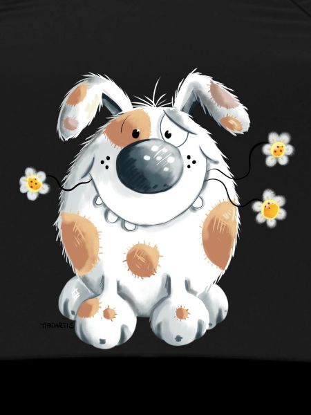 Funny dog with flower