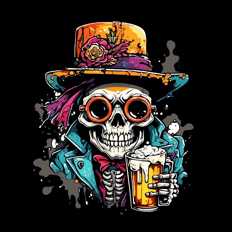 Skull / Skull / Skeleton / Gothic / Beer