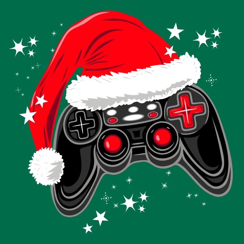 Gaming controller with Santa hat