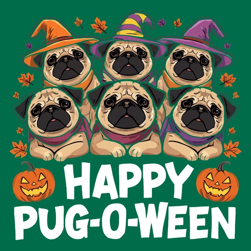 Pug-O-Ween Witch Hat Pugs