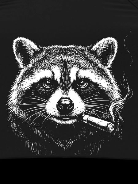 Raccoon Noir with Cigarette