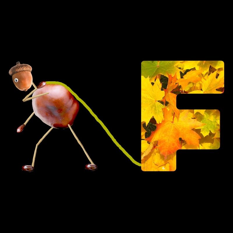 Letter F with chestnut man