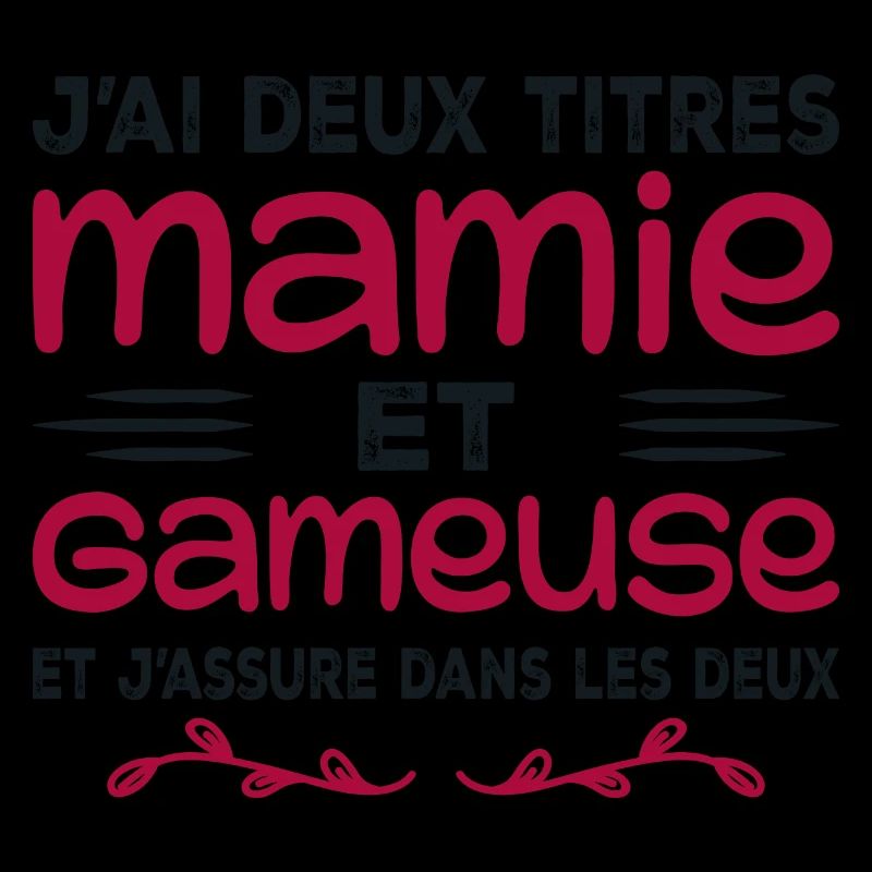 Zwei Titel Granny Gameuse | Geek | Großmutter