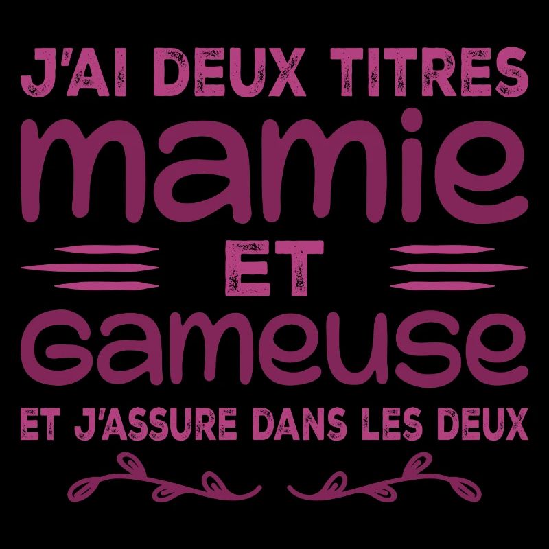 Zwei Titel Granny Gameuse | Geek | Großmutter