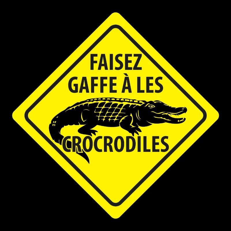 Signe Avertissement Crocodiles