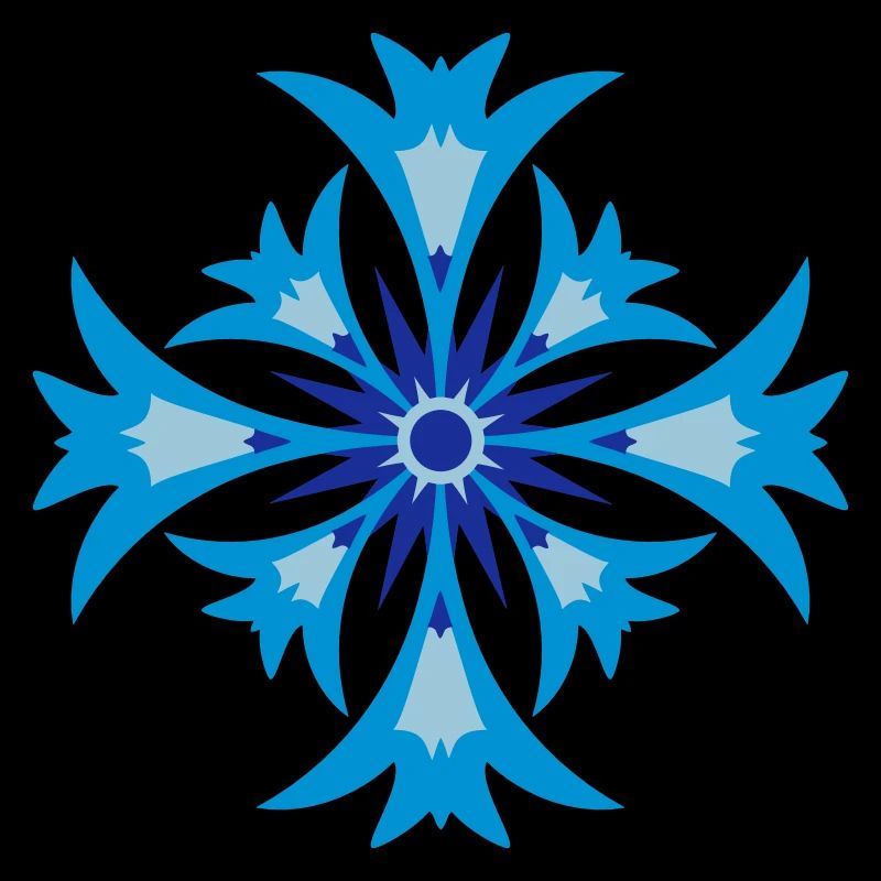 A stylized blossom of cornflower
