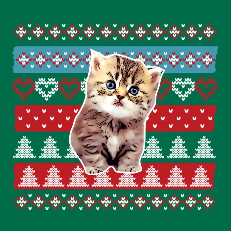 Chat moche de pull de Noël