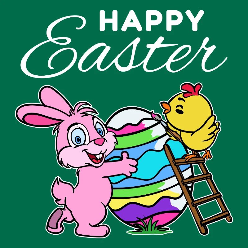 Happy easter bunny easter bunny chick hen egg