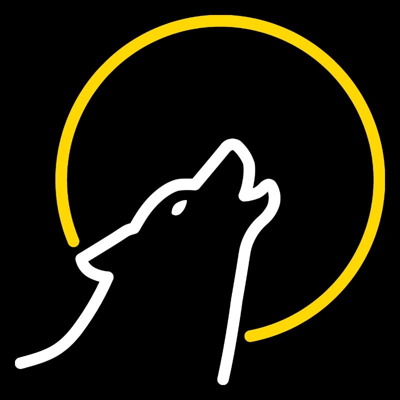 Wolf at full moon