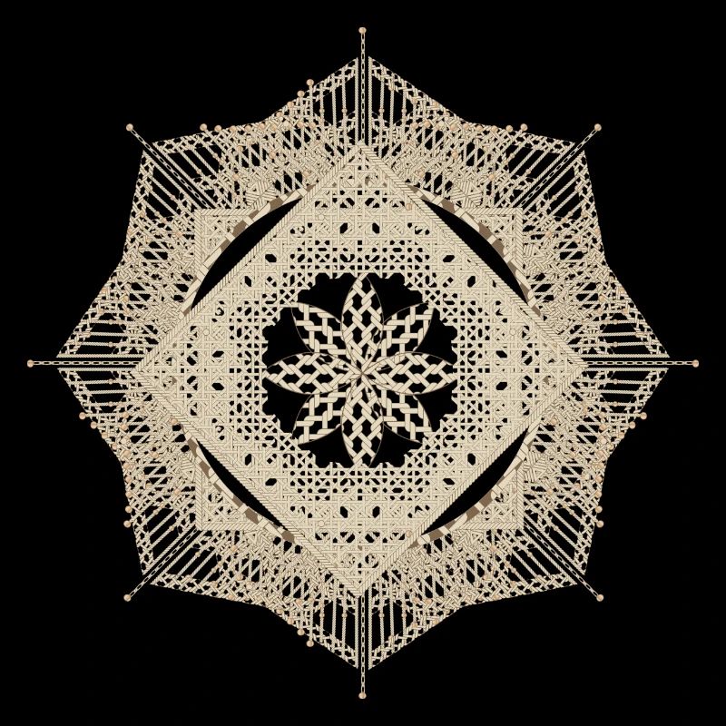 geometric macramé style flower pendant