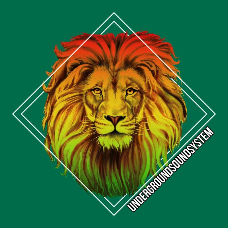 Rainbow Lion Diamond Pattern