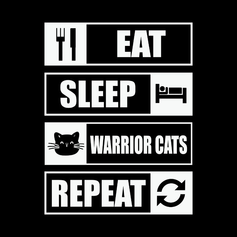 Citation de chat Manger dormir Chat Guerrier Répéter