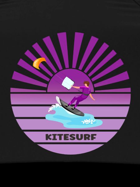 Kitesurfing sunset waves