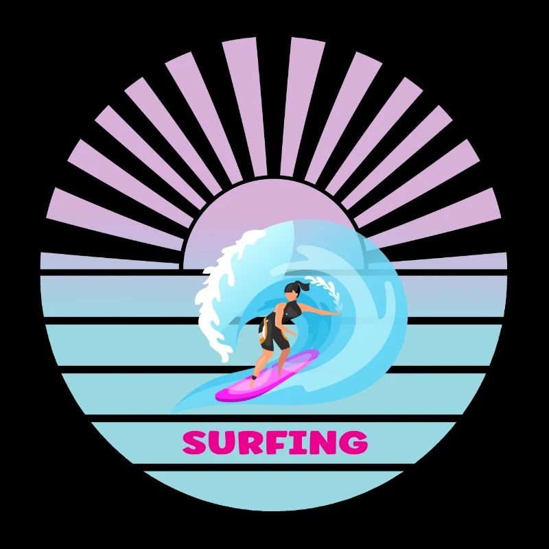 Surfing sunset waves