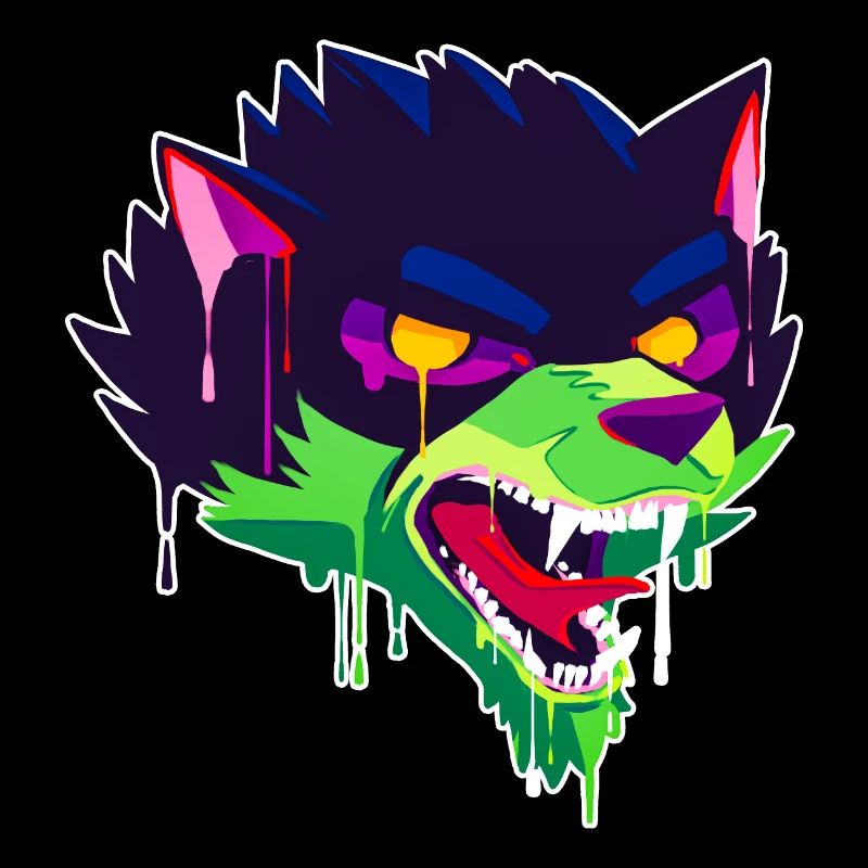 Un beau et effrayant design de dessin animé wolf