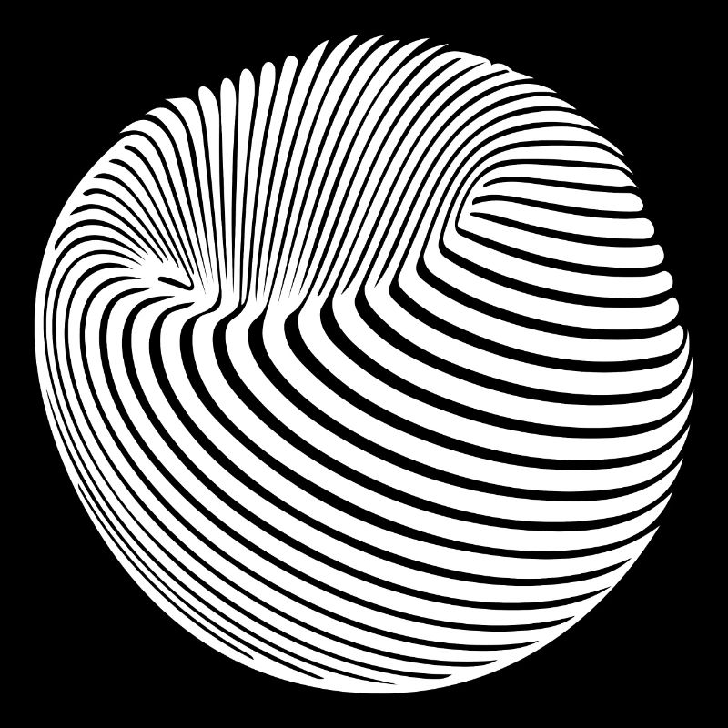Geometrischer Kugel Körper mit Streifen