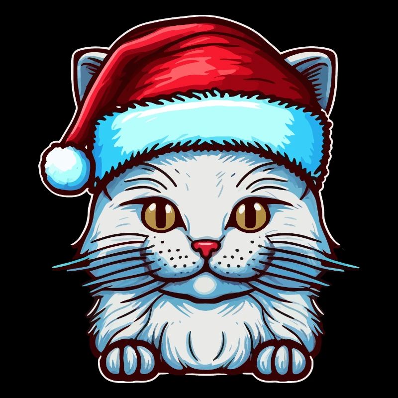 Pretty Xmas kitten digital artwork for all cat
