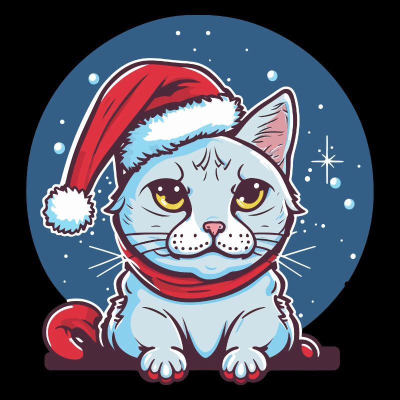 Beau design de chat d’hiver, le cadeau de Noël idéal