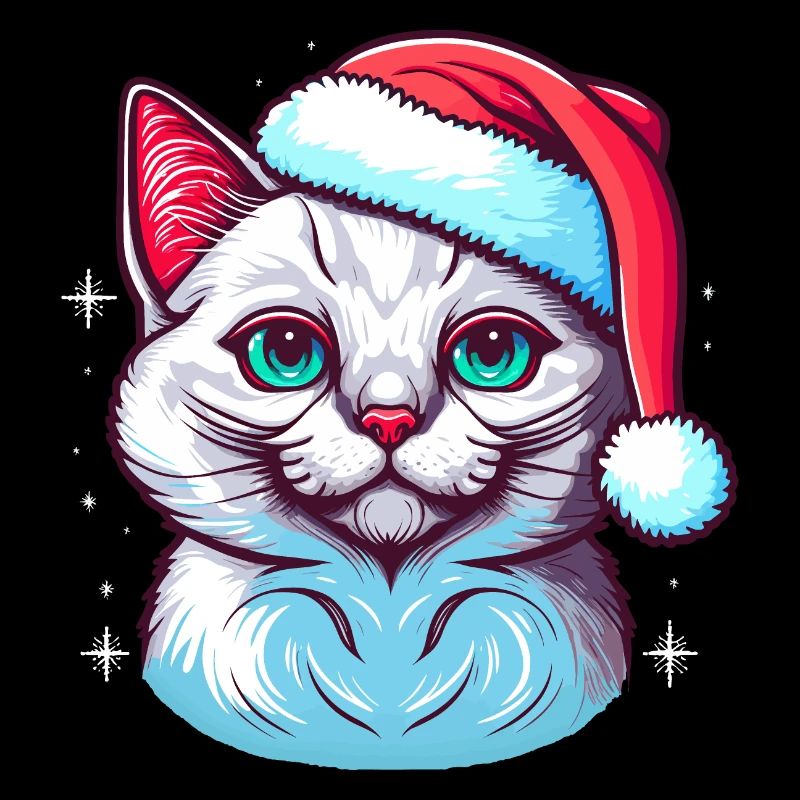 Gorgeous Winter cat digital illustration for all