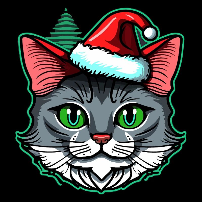 Superbe design de chaton de Noël, le meilleur cadeau de Noël