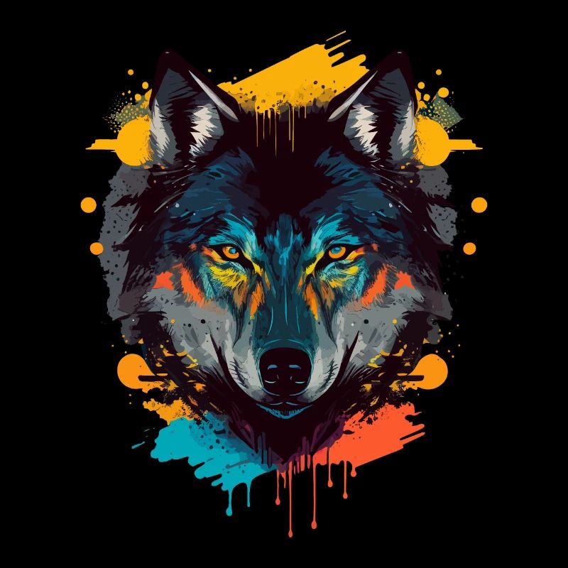 Atemberaubende Zeichnung eines Wolfskopfes