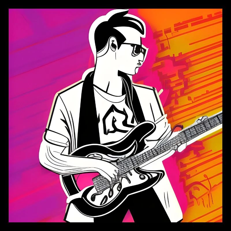 Guitariste pop art